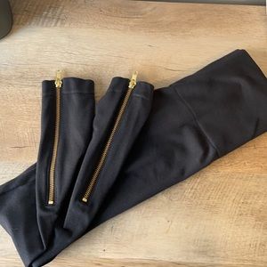 Spanx Black Leggings with Ankle Zippers, S